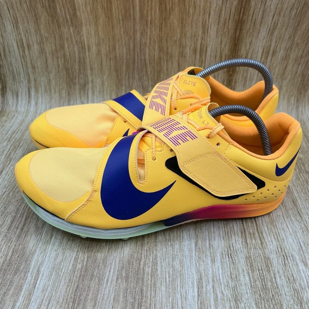 Nike Air Zoom LJ Elite Mens Size 12.5 Citron Pulse Track Field Spikes FZ9326-800